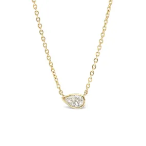 Pear Diamond Bezel Necklace