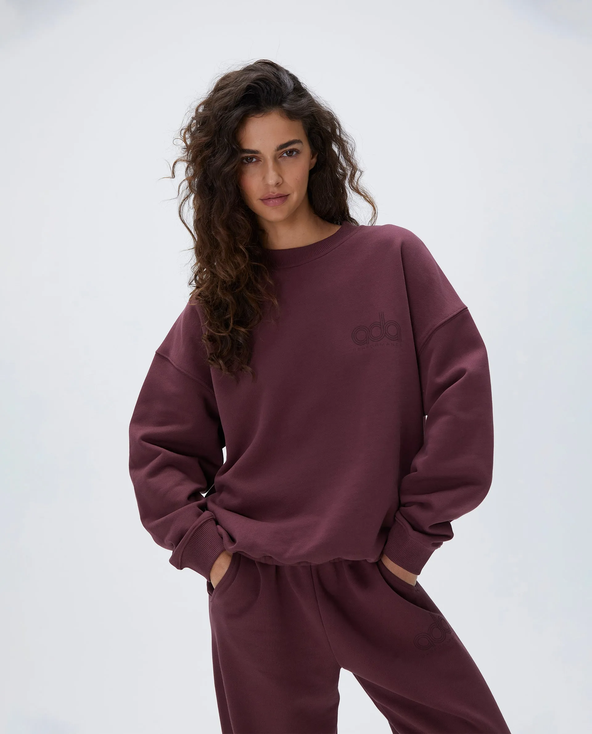 Performance Oversized Sweatshirt - Burgundy