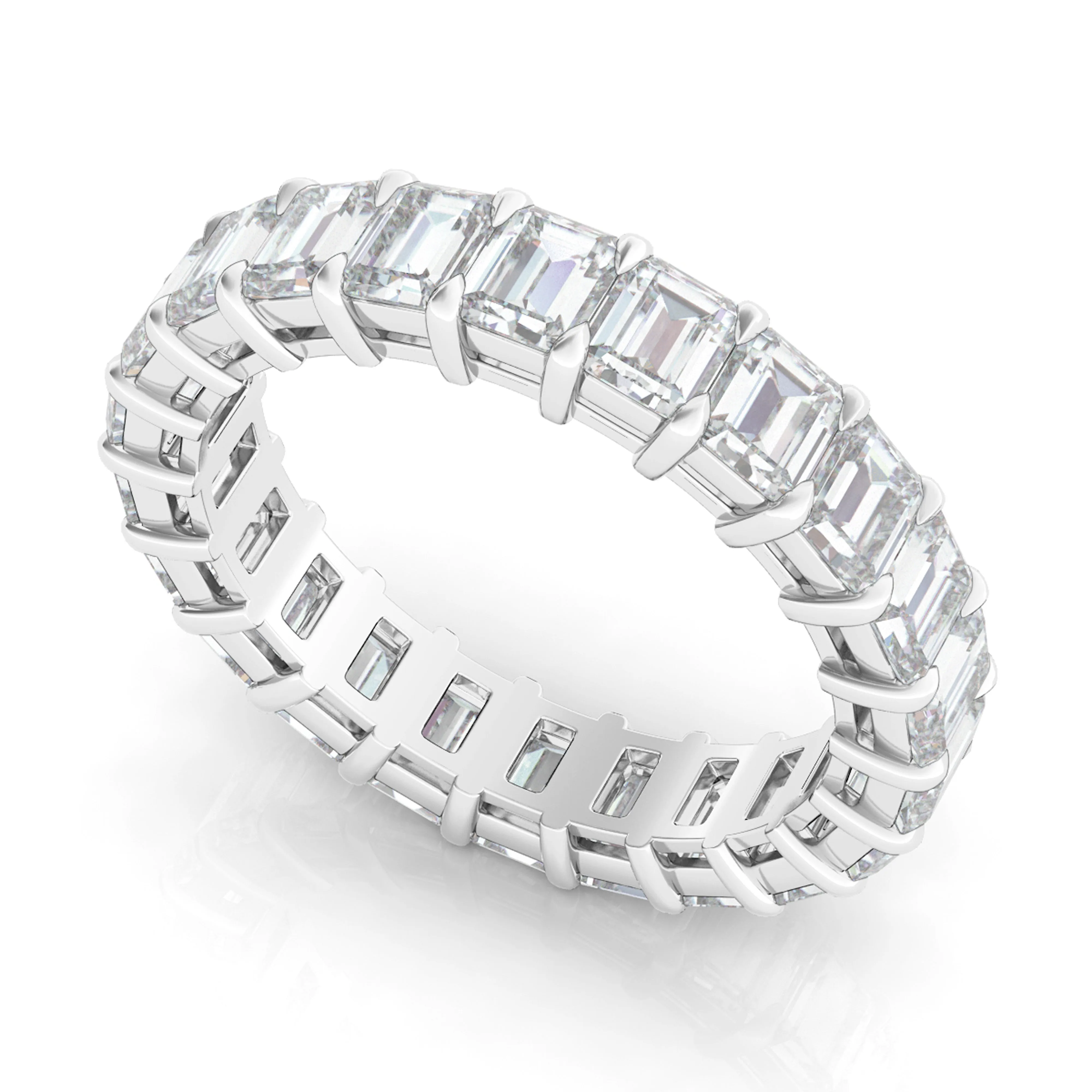 Petite Emerald Cut Diamond Eternity Band