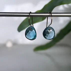 Petite London blue topaz earrings