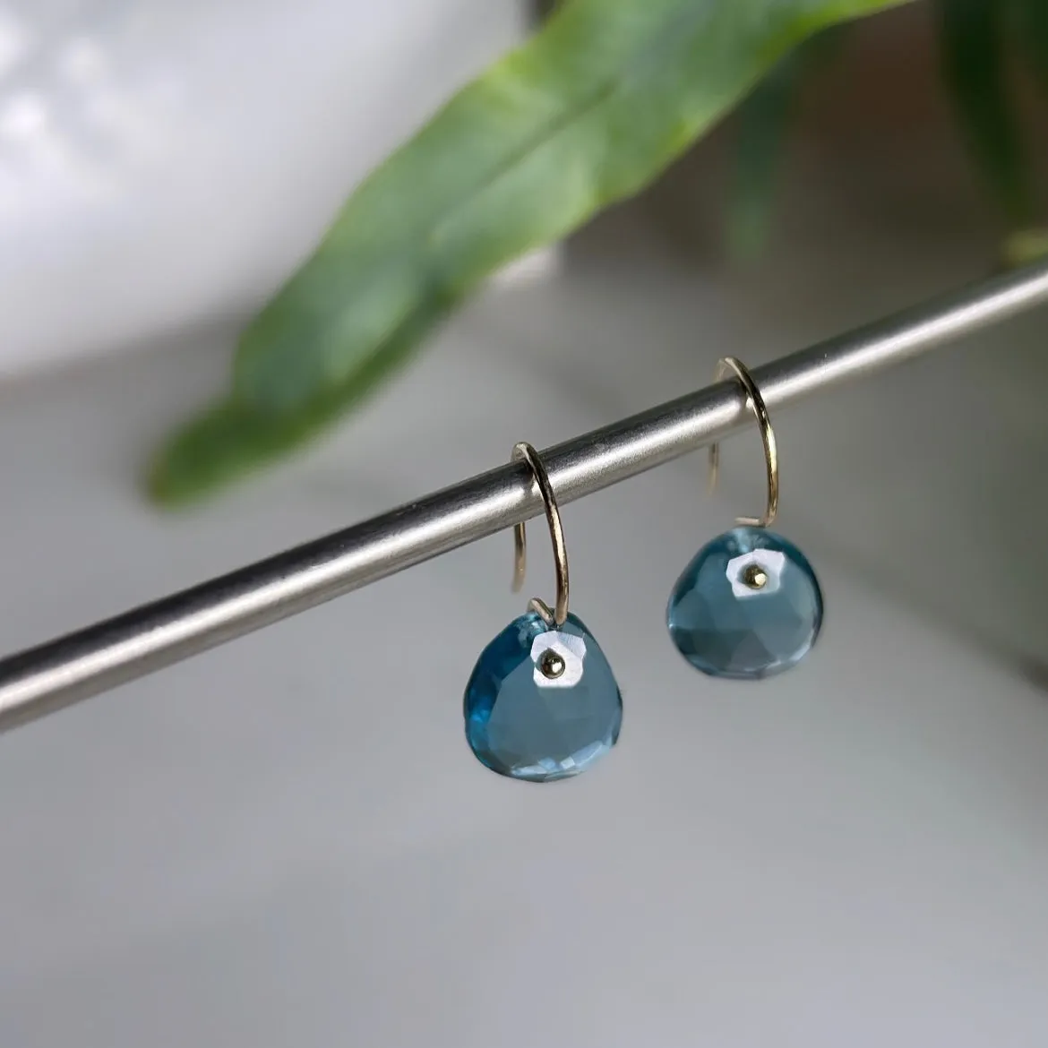 Petite London blue topaz earrings