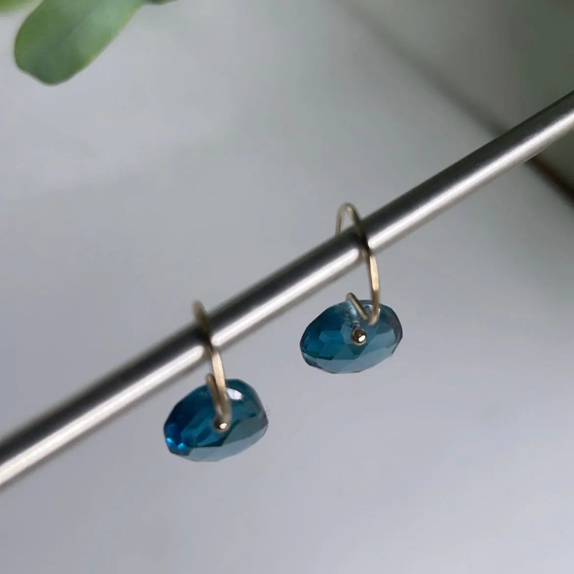 Petite London blue topaz earrings