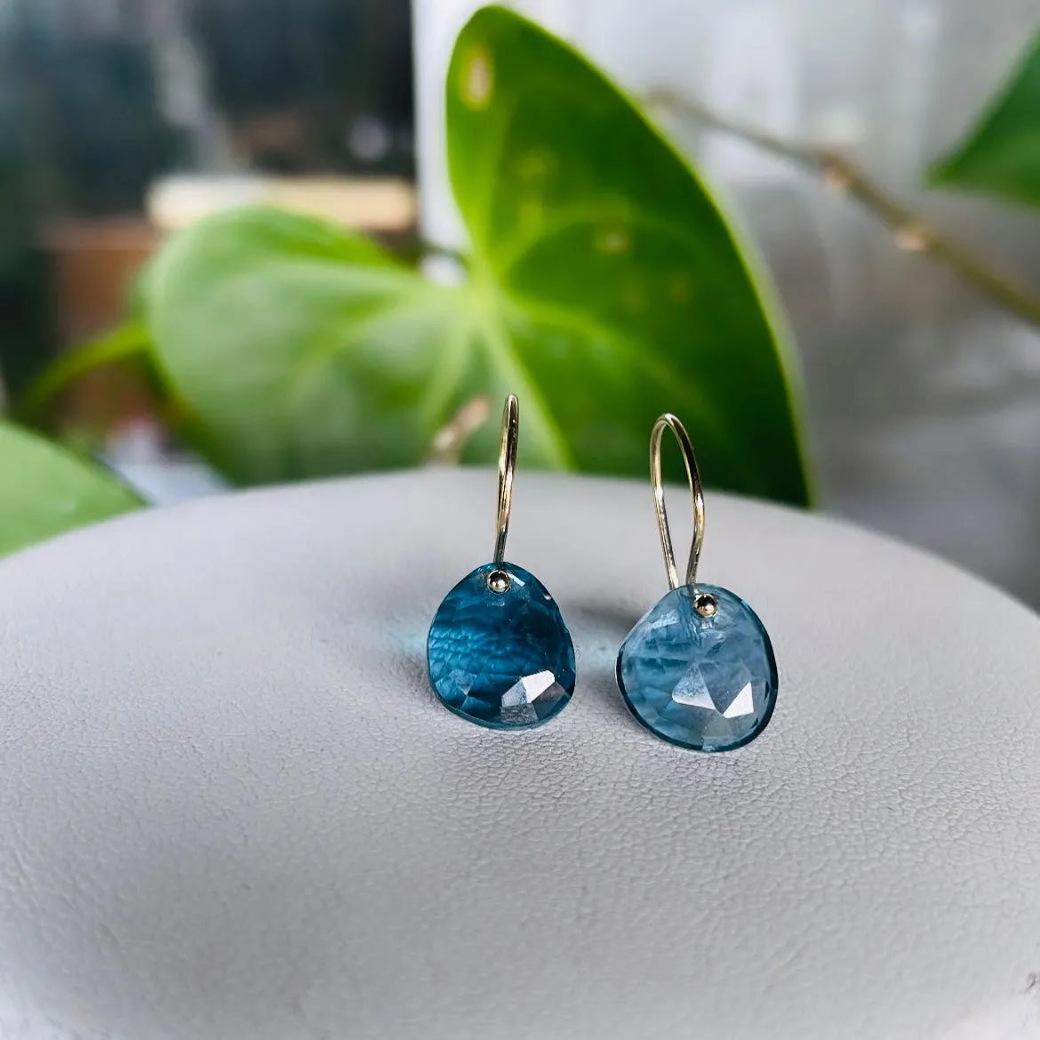 Petite London blue topaz earrings