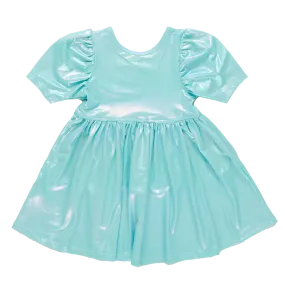 Pink Chicken Girls Laurie Dress - Turquoise Lame