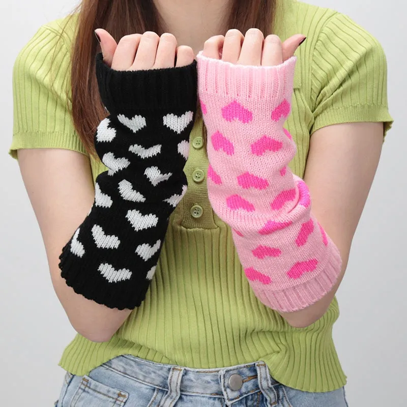 Pink Heart Arm Warmers - Cupcake