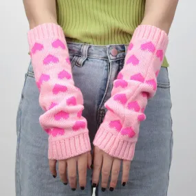 Pink Heart Arm Warmers - Cupcake