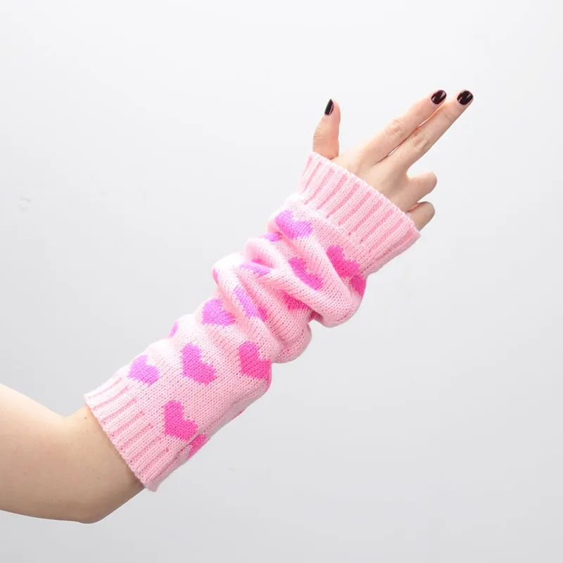 Pink Heart Arm Warmers - Cupcake