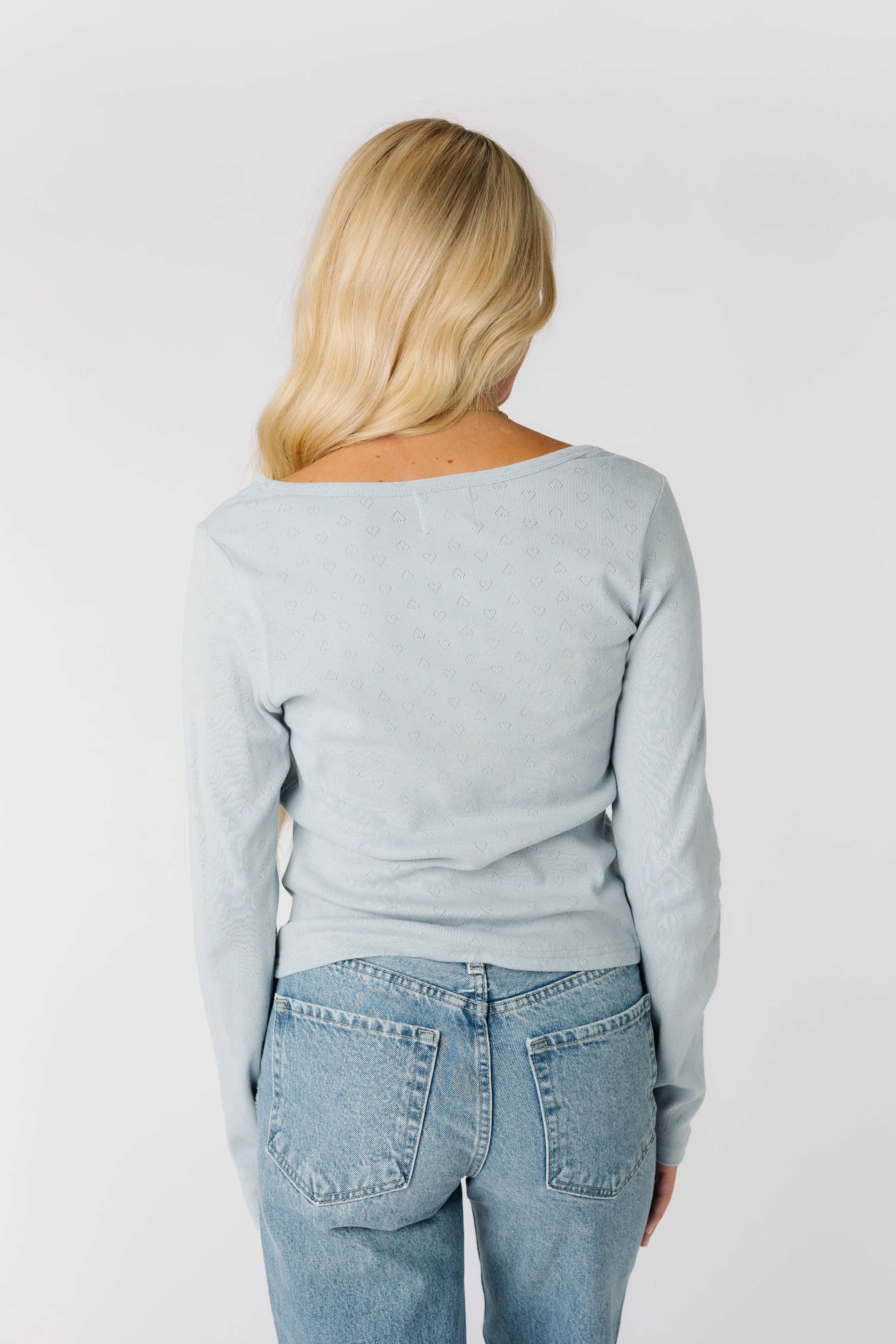 Pointelle Long Sleeve Top