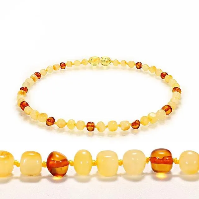 Polished Baltic Amber Marble Stone Beaded Bracelet