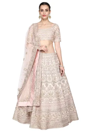 Powder pink lehenga set.