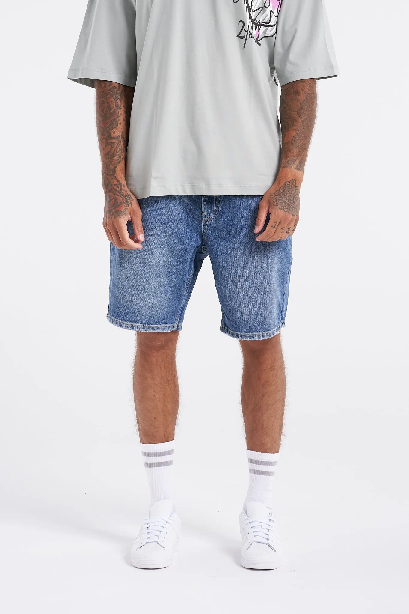 Premium Essential Basic Blue Denim Shorts