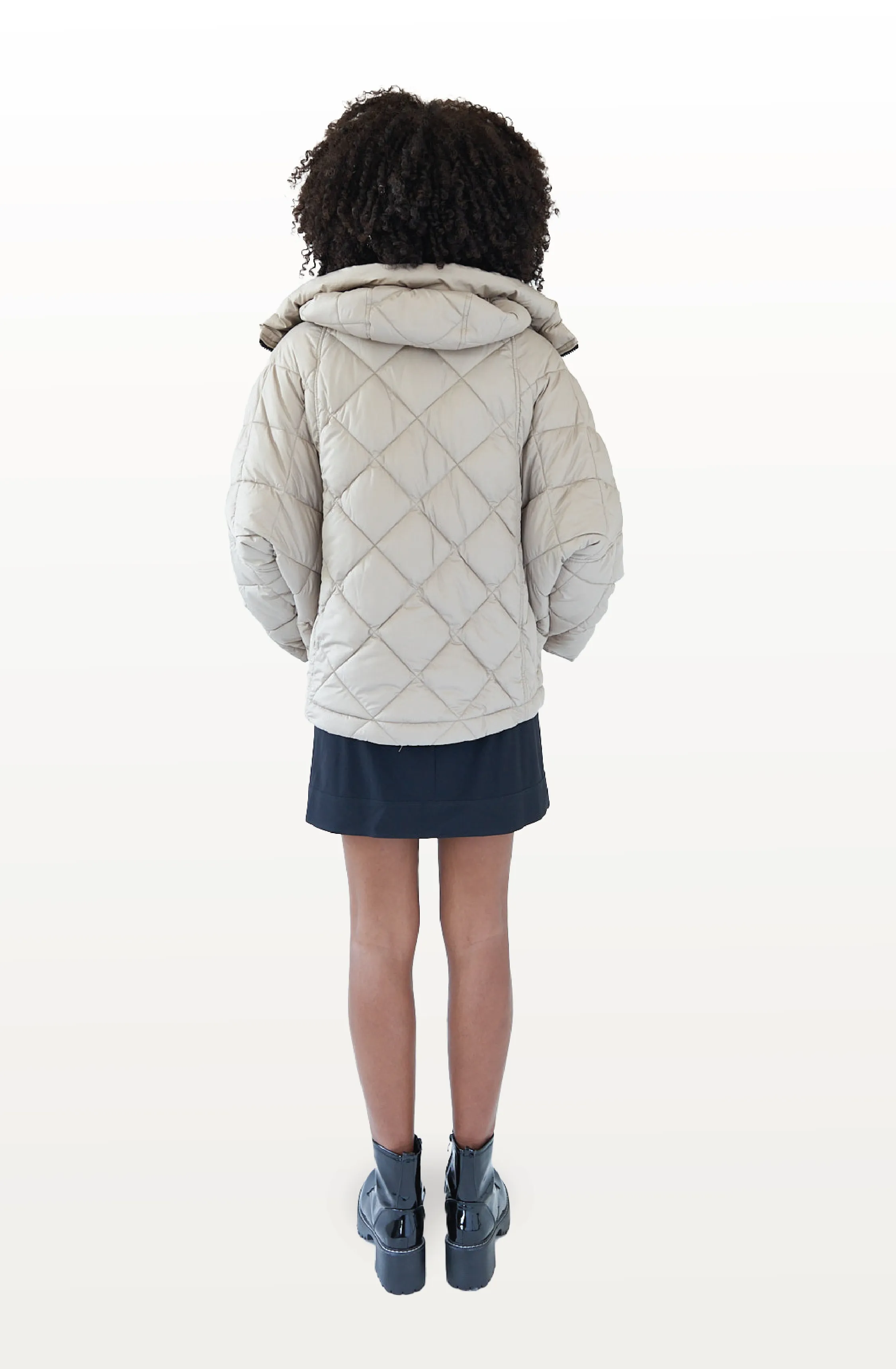 Princedale Recycled Vegan Short Cape Puffer Jacket | Beige