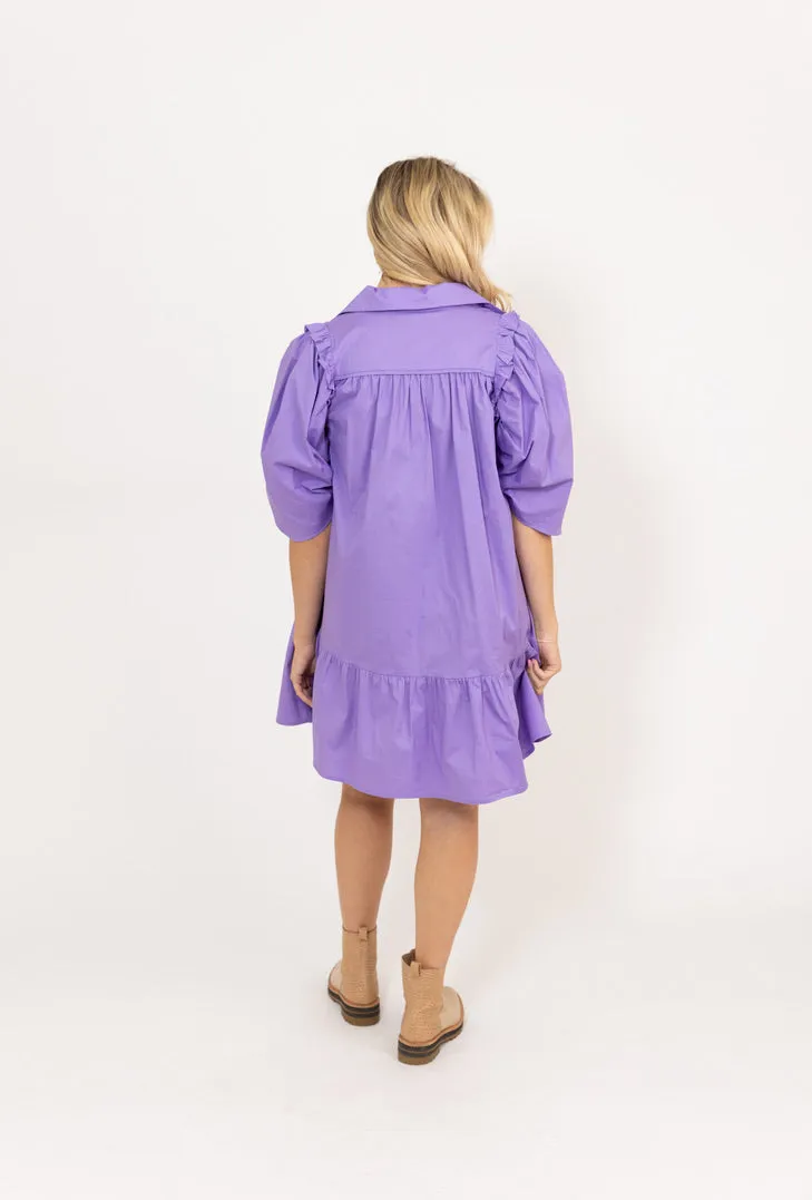 Puff Sleeve Ruffle Dress