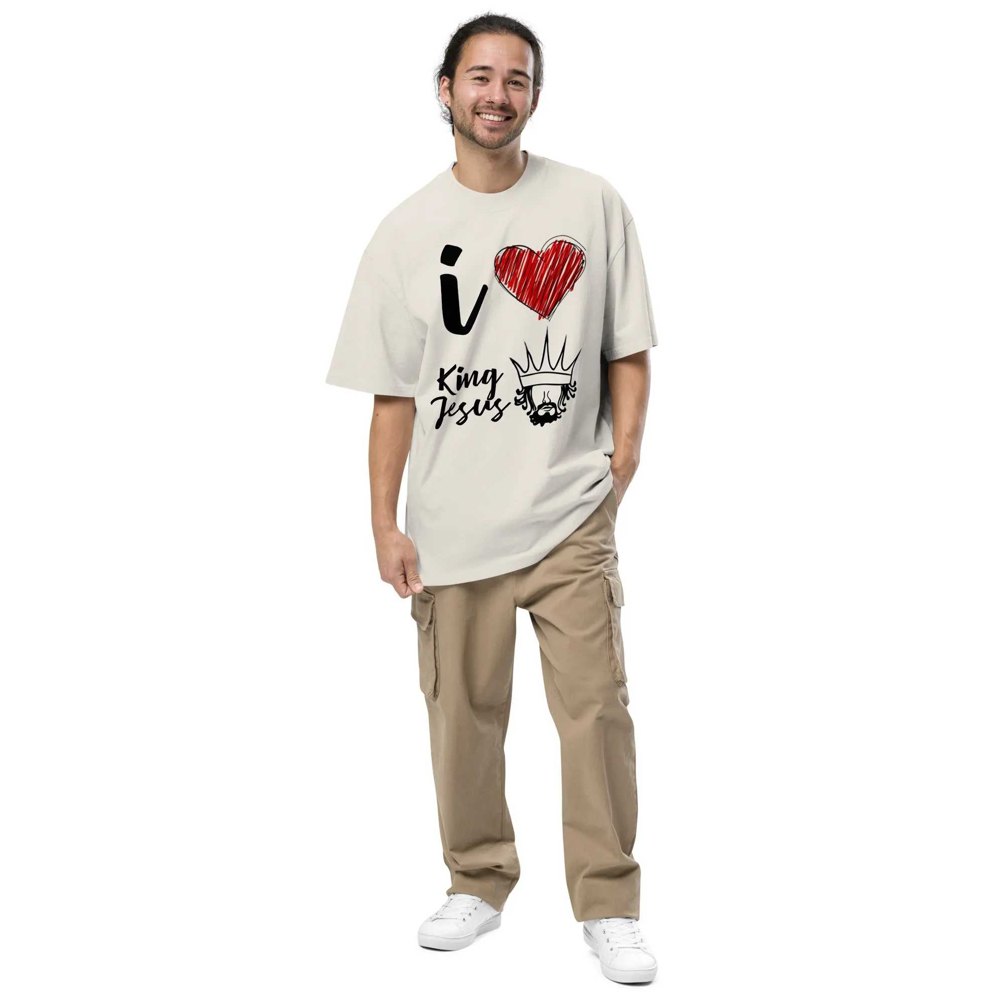 "I Love" Oversized faded t-shirt