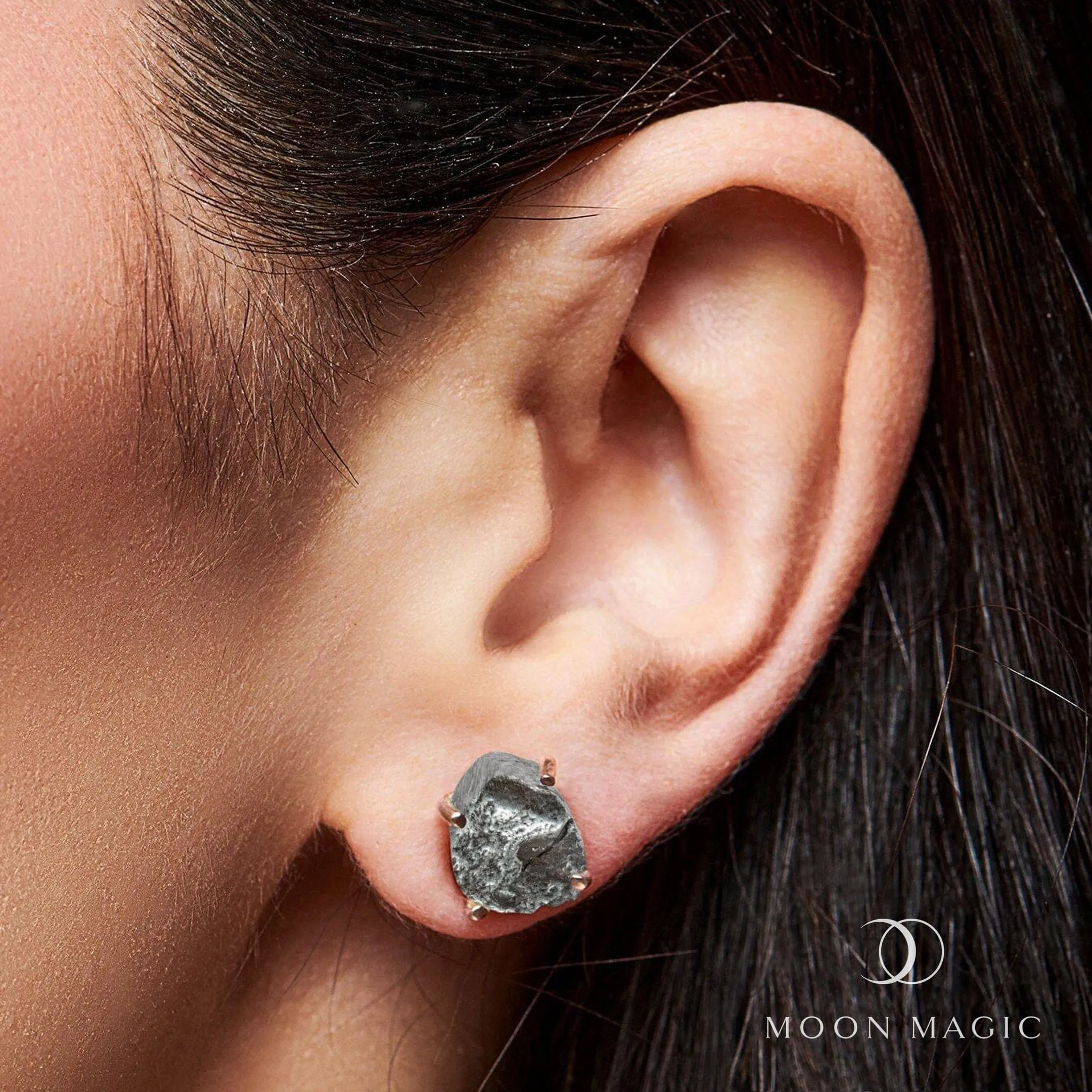 Raw Crystal Studs - Meteorite Studs