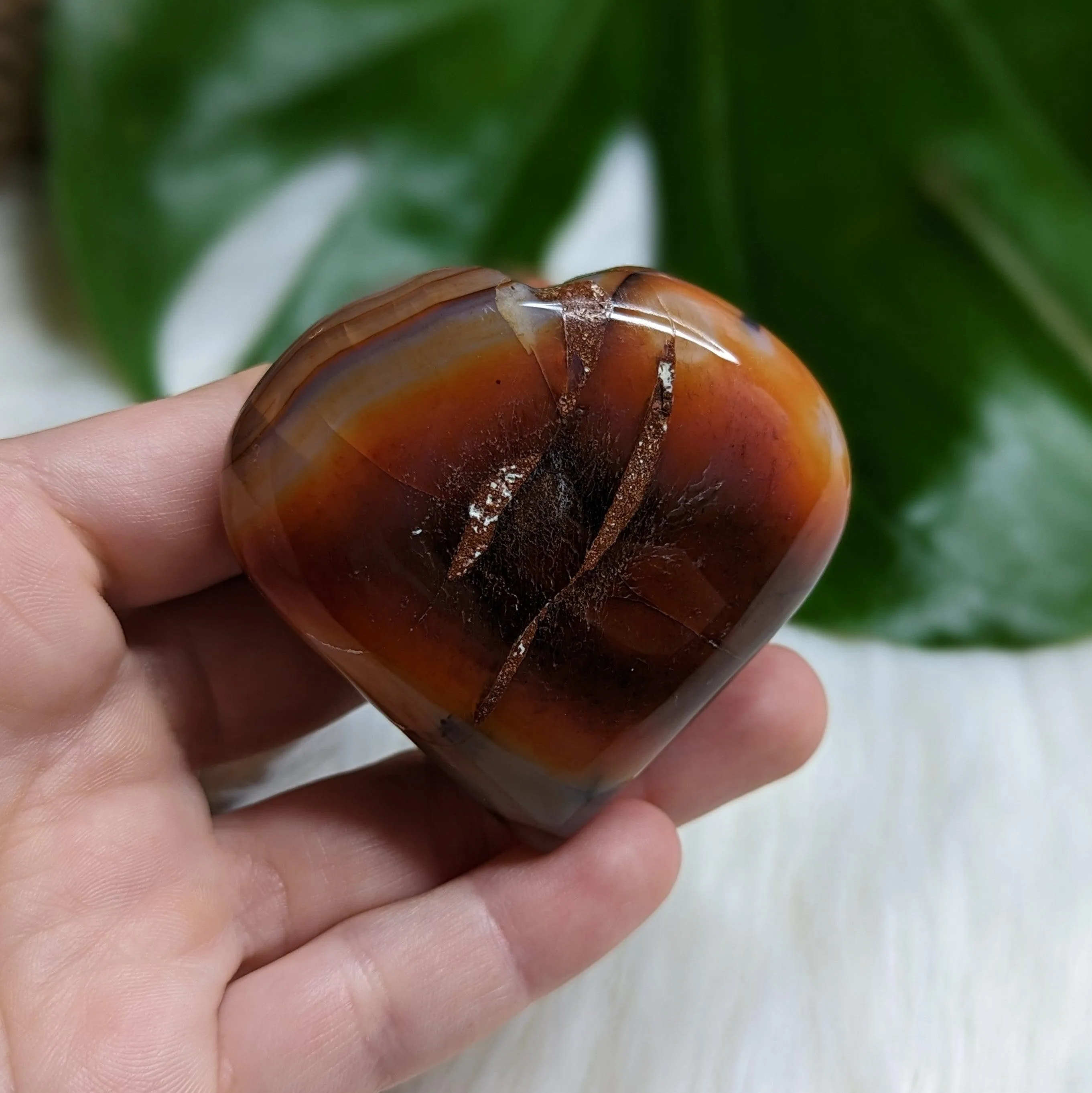 Red Carnelian Puffy Heart Carving #1~ beautifully unique