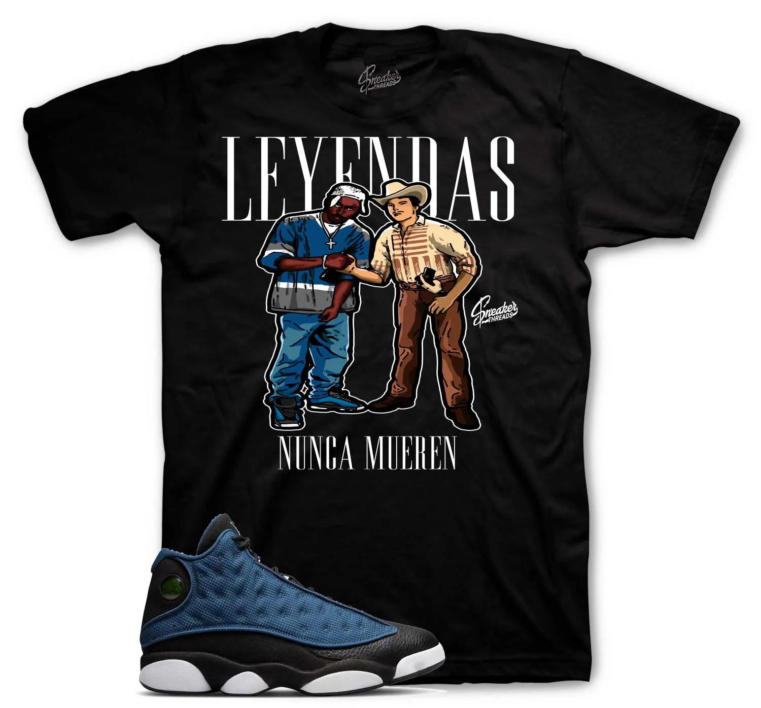 Retro 13 Brave Blue Shirt - Legends - Black