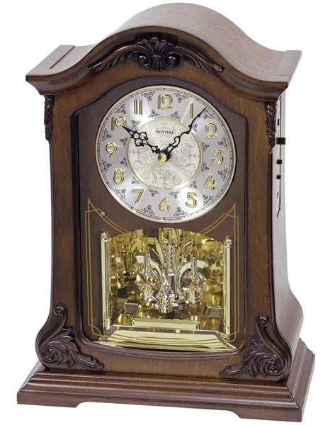 Rhythm American Pride Musical Mantel Clock - Wooden Case - Rotating Pendulum