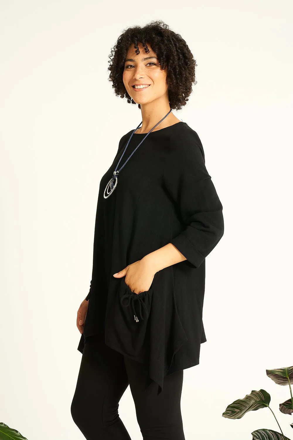 Saloos Frilled Top With Front Pockets & Necklace