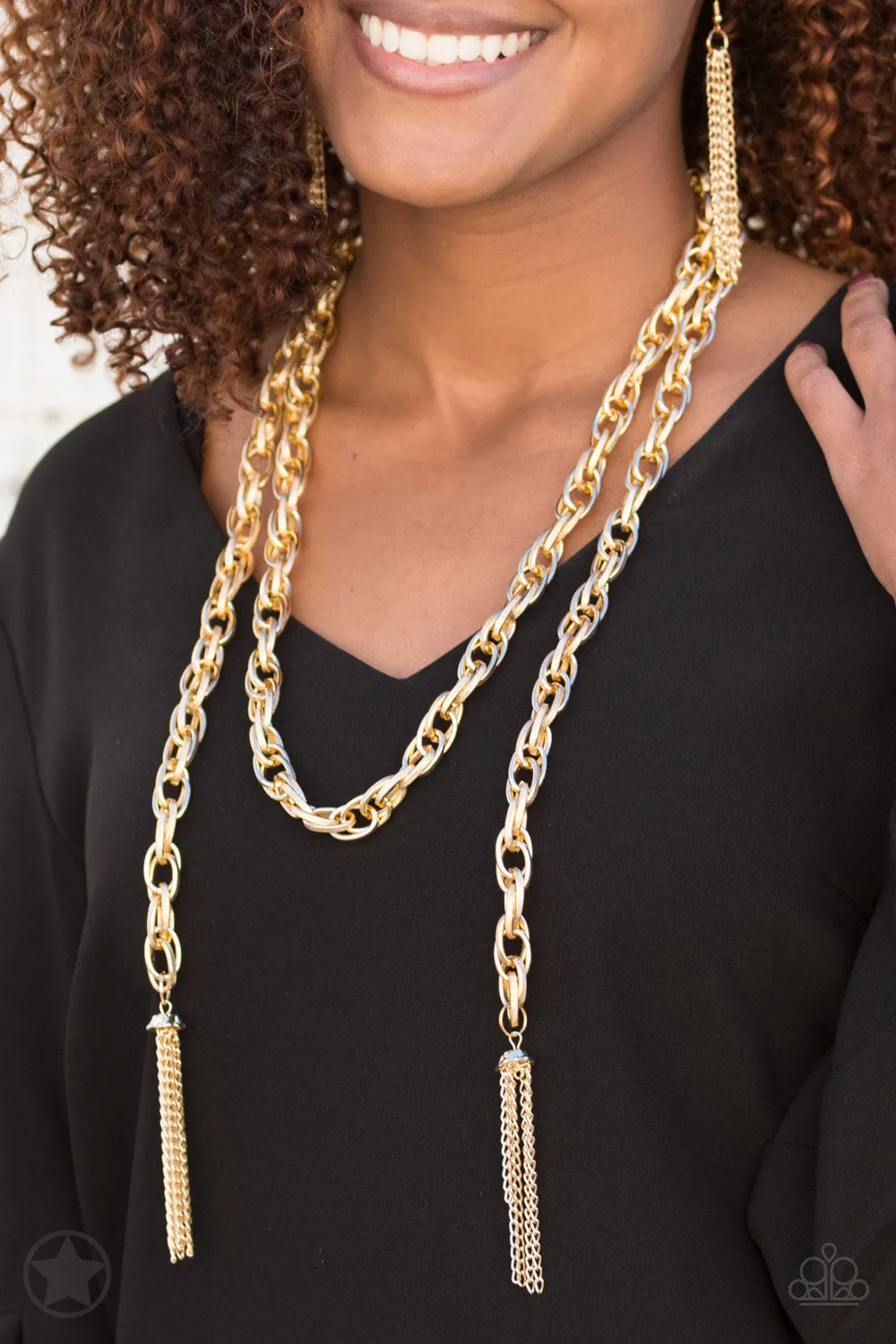 SCARFed for Attention Gold Necklace Set