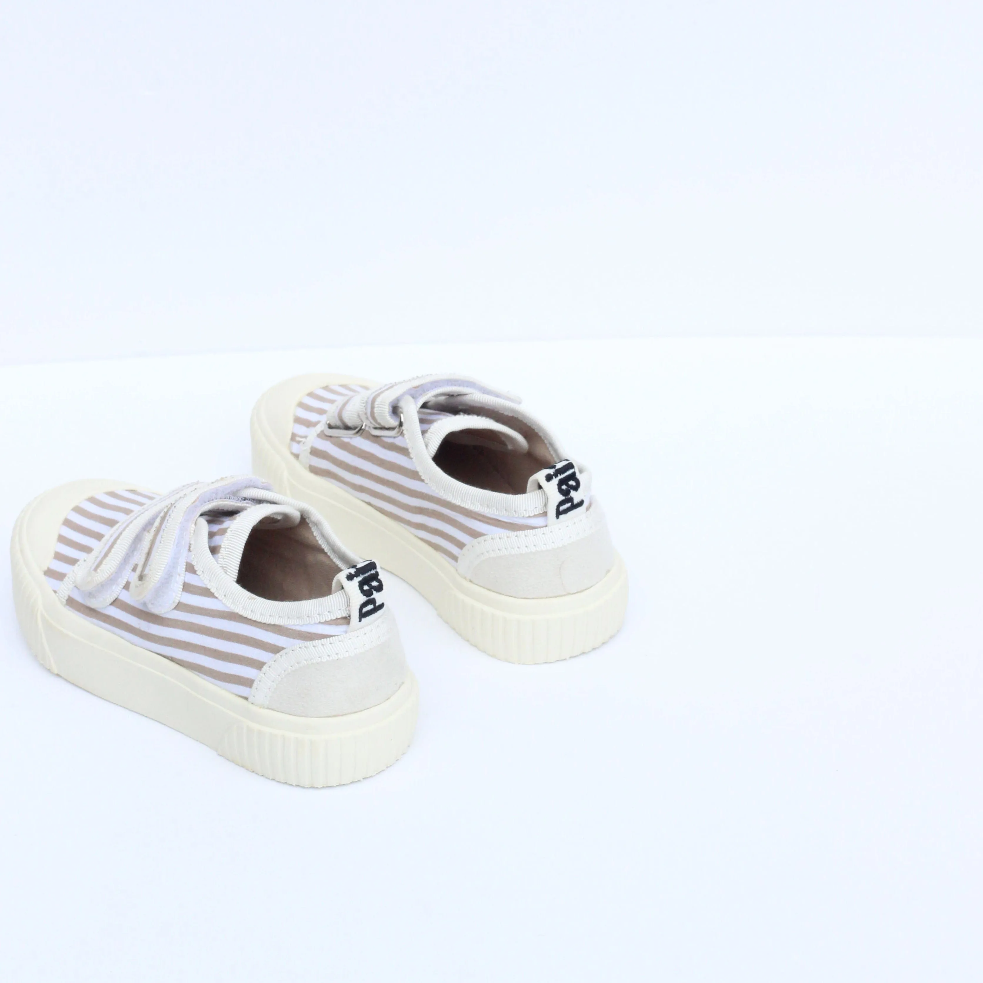 Selene Organic Cotton Velcro Kids Sneakers | Stripe