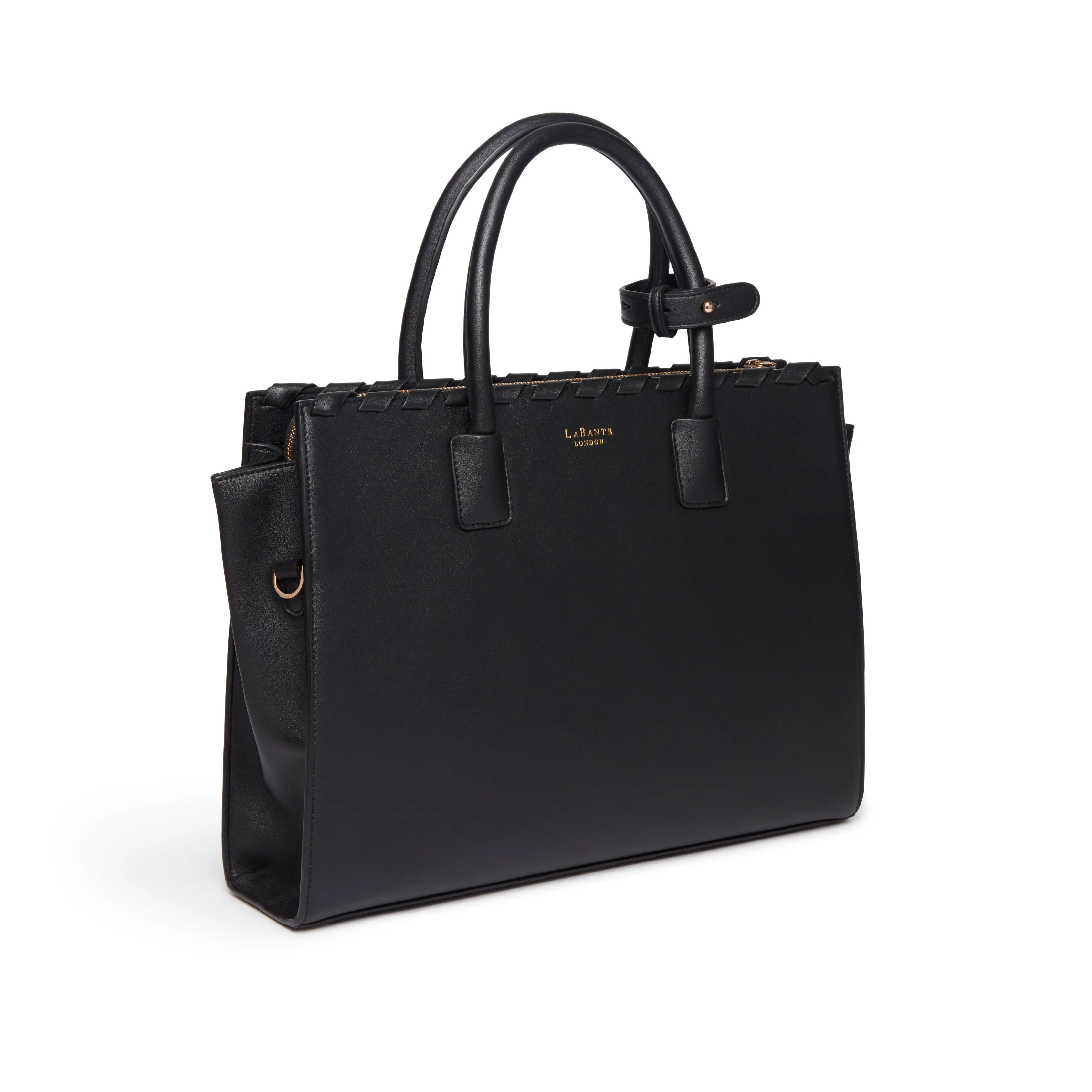 Sheila Vegan Leather Laptop Bag | Black