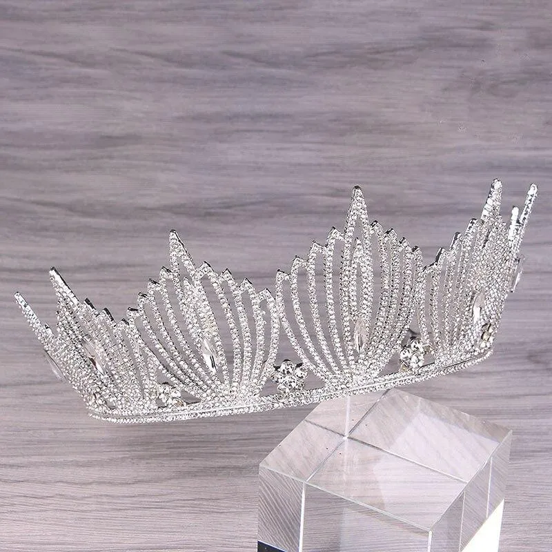 Silver & Gold Princess Wedding or Prom Crystals Crown