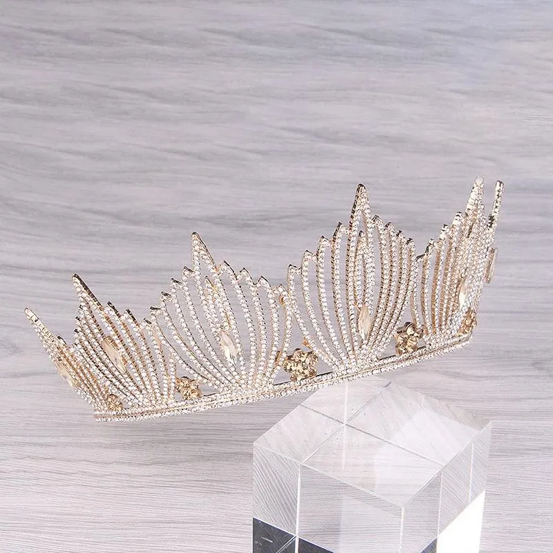 Silver & Gold Princess Wedding or Prom Crystals Crown