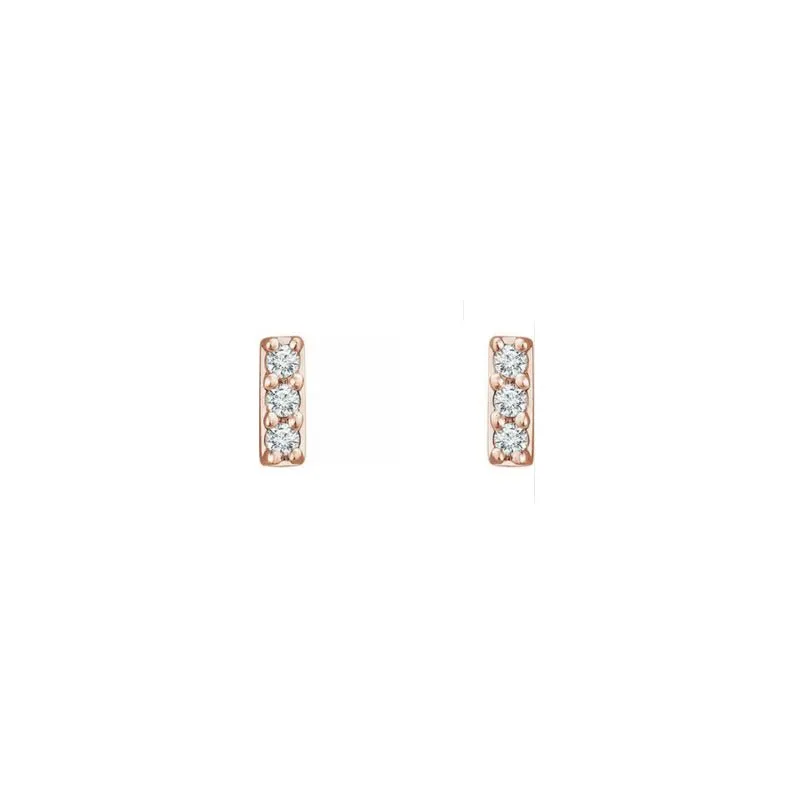 Small Diamond Bar Stud Earrings