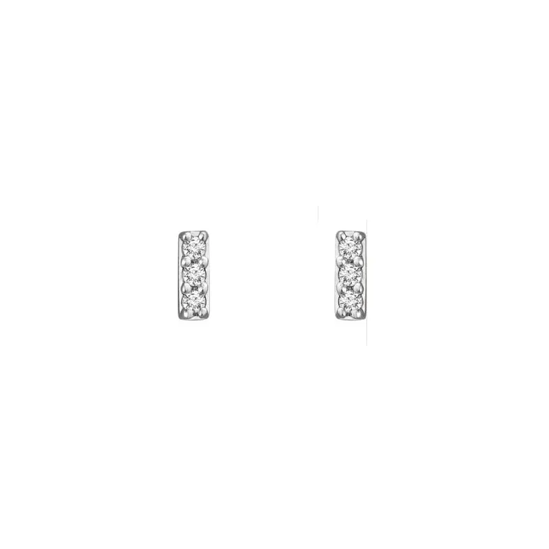 Small Diamond Bar Stud Earrings