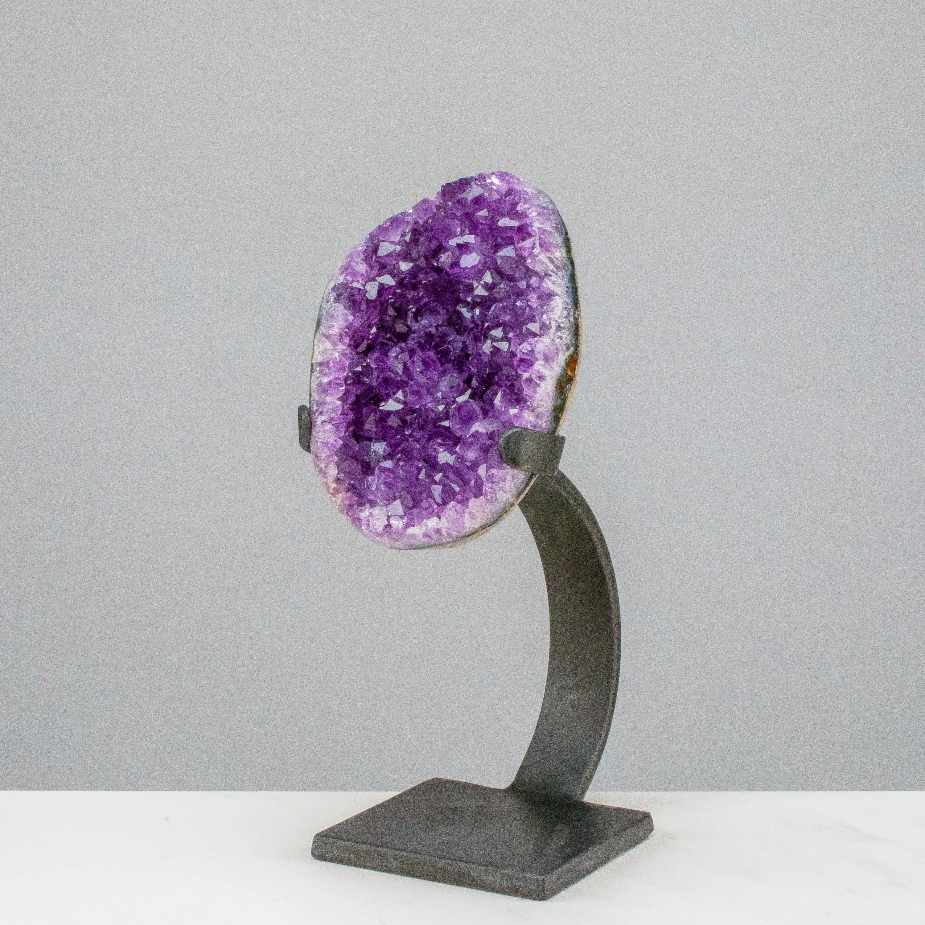 Small Uruguayan Amethyst Geode on Custom Stand - 8/ 2.5 lbs - A Grade