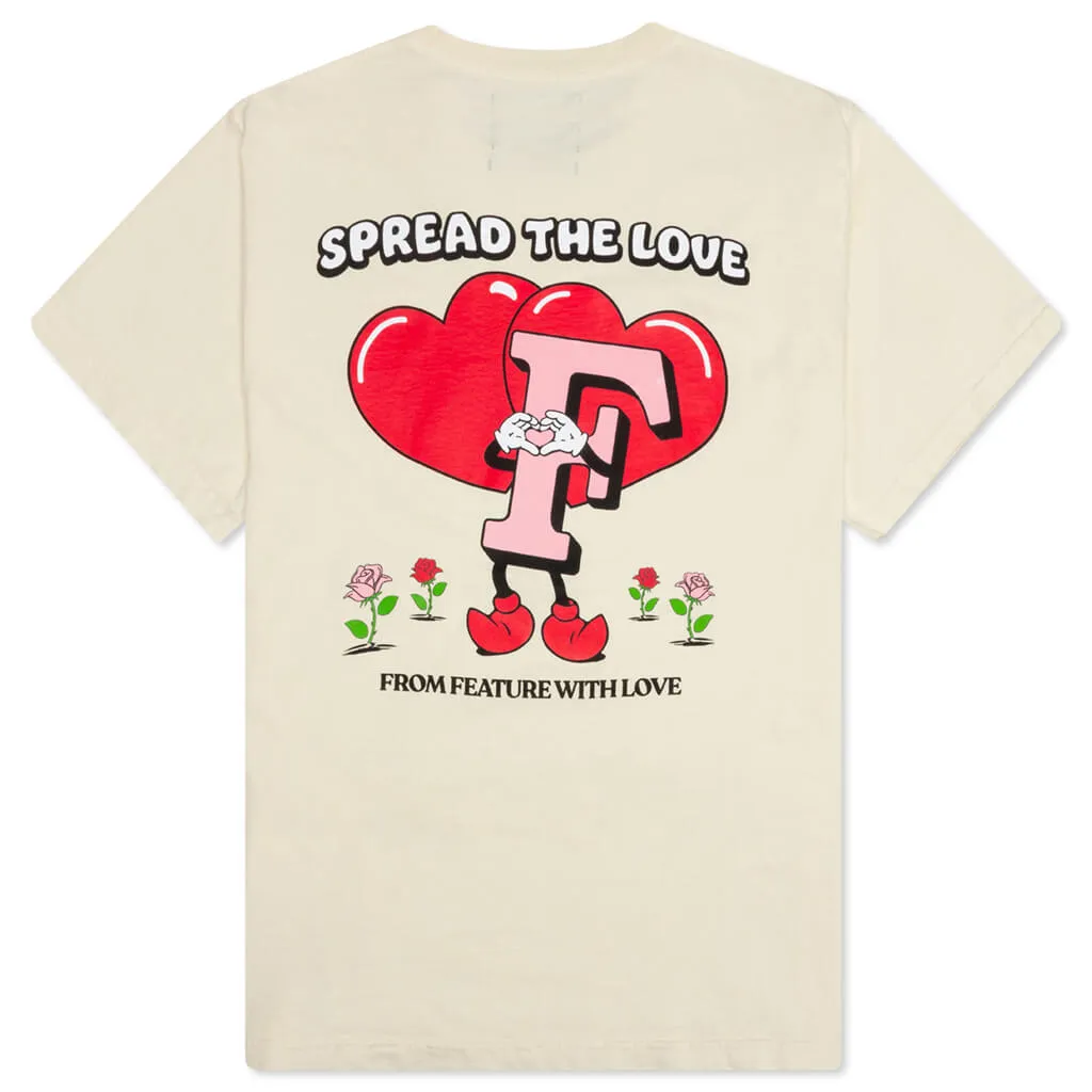 Spread the Love Tee - Cannolli Cream/Red