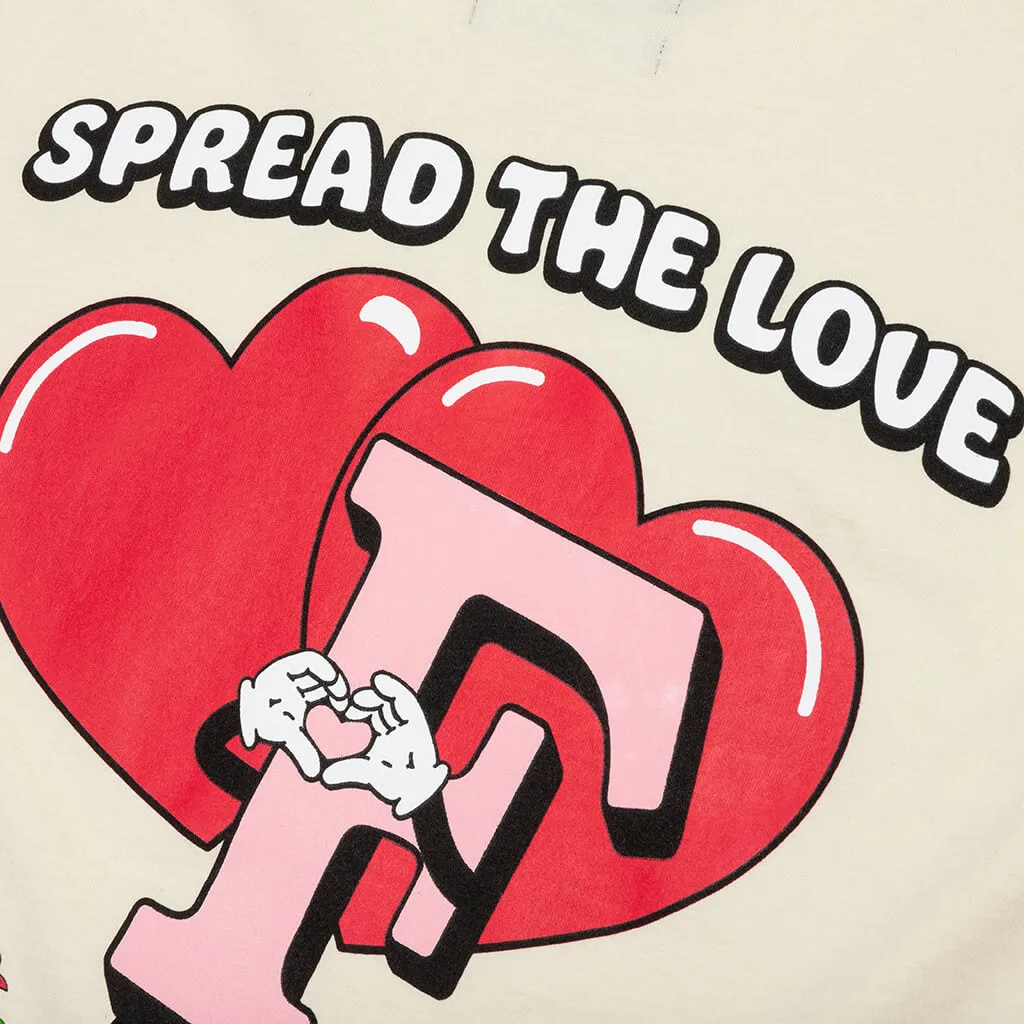 Spread the Love Tee - Cannolli Cream/Red