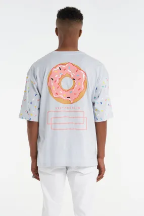 Sprinkle Donut Oversized Tee Aqua Blue