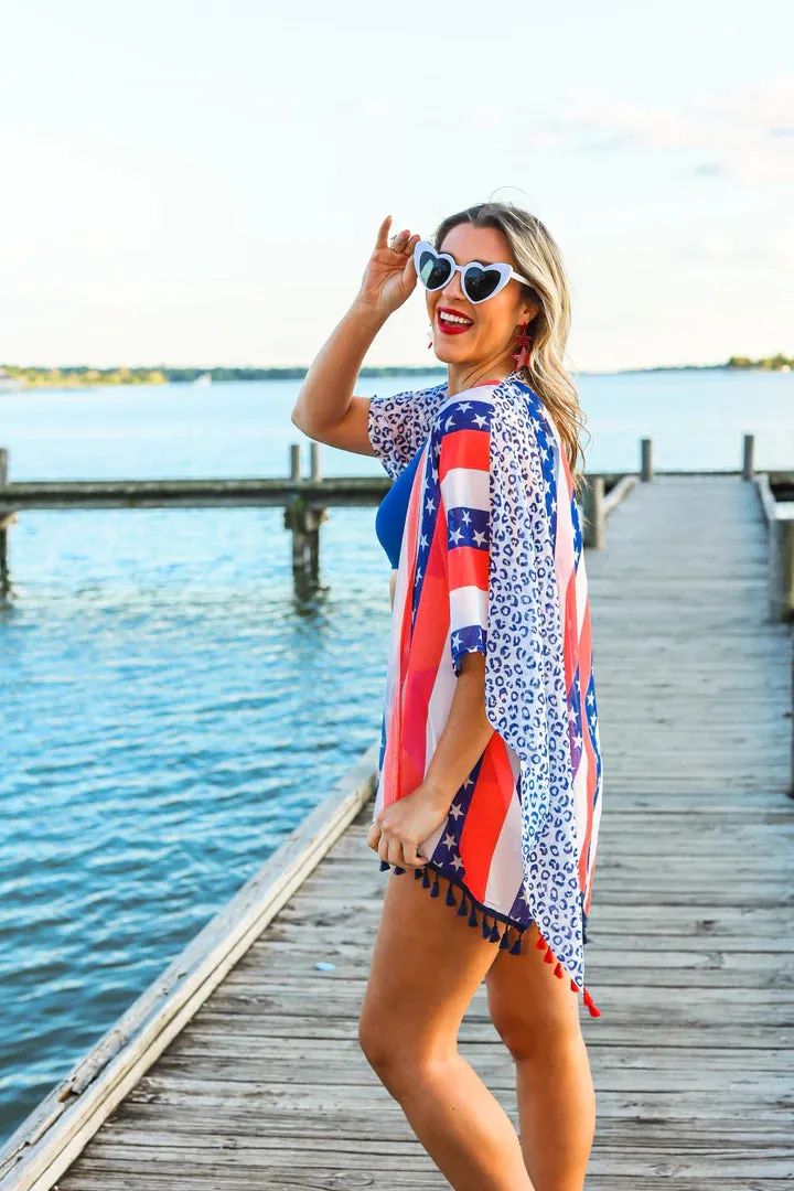 Stars & Stripes fringe trim cover up