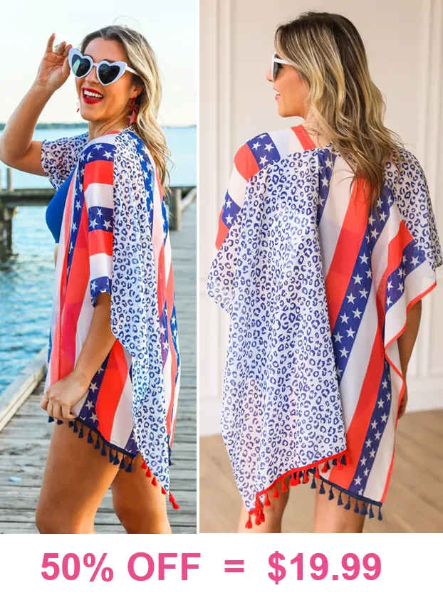 Stars & Stripes fringe trim cover up