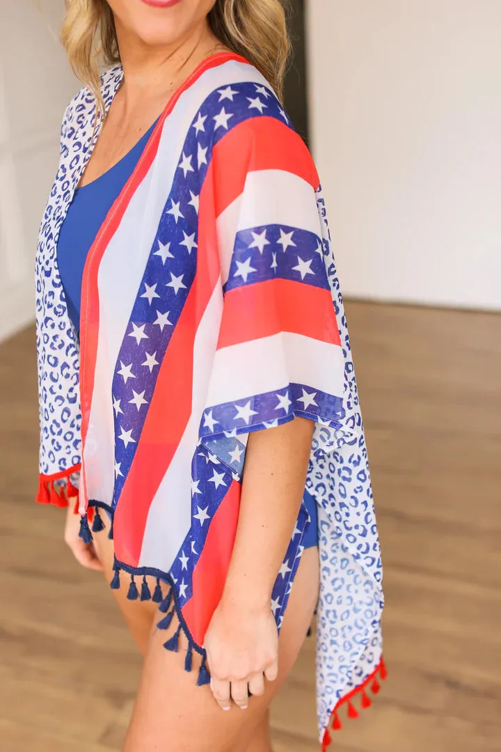 Stars & Stripes fringe trim cover up