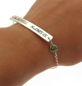 Sterling Silver Latitude Longitude Bracelet