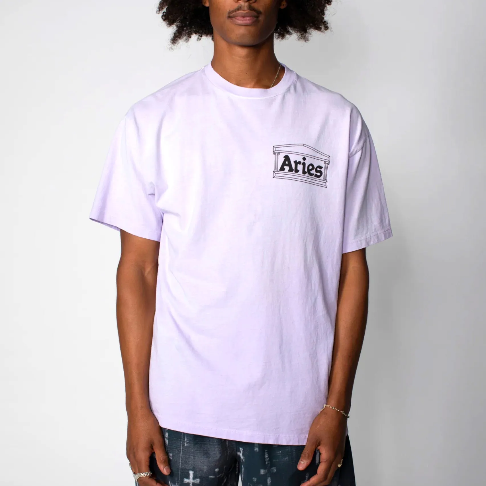 SUNBLEACHED TEMPLE SS TEE FADED PURPLE