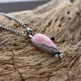 Sweetheart Pendant - Rhodochrosite Pendant - Silversmith Pendant - Sterling Silver