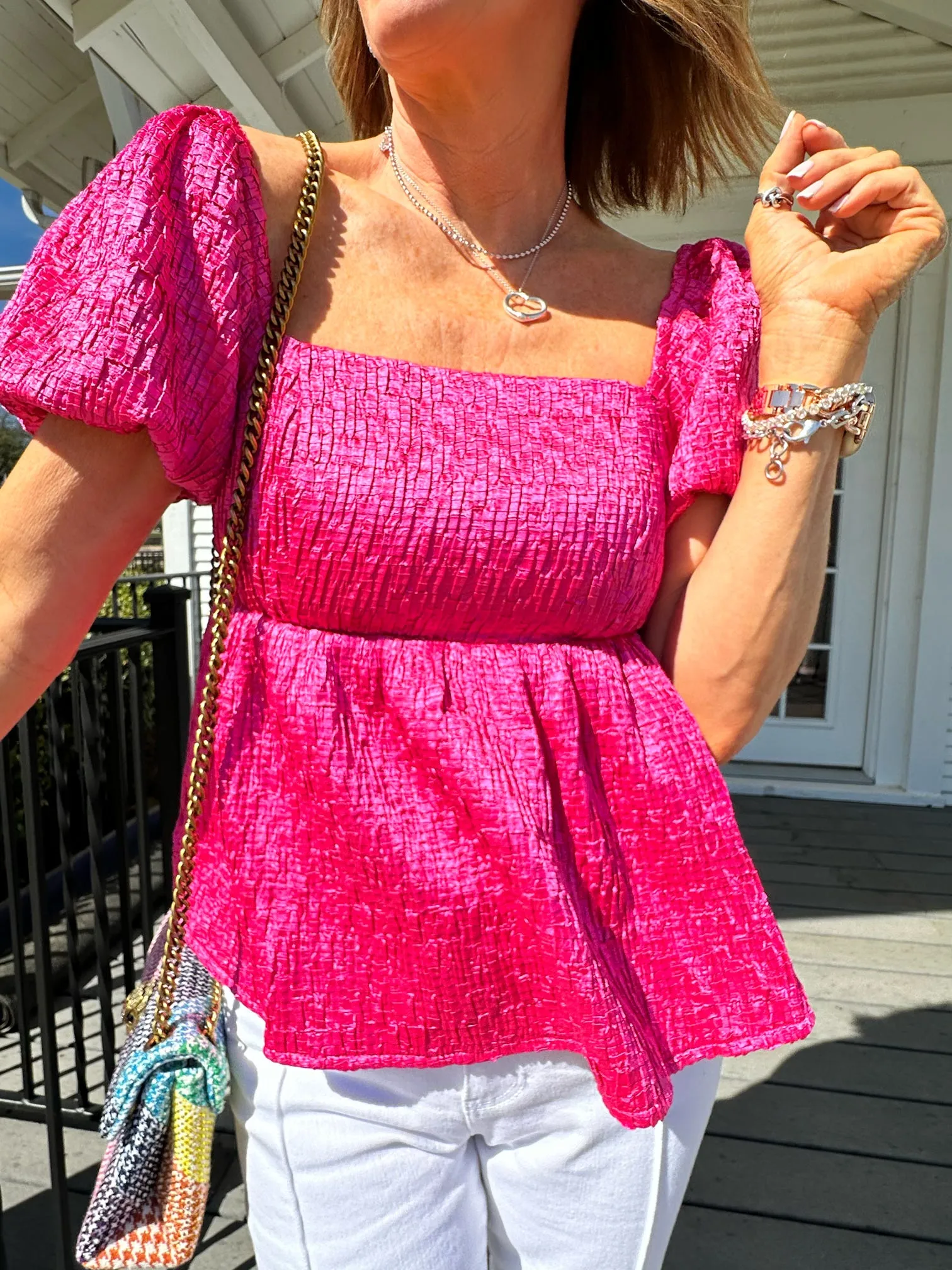 Think Pink Babydoll Blouse