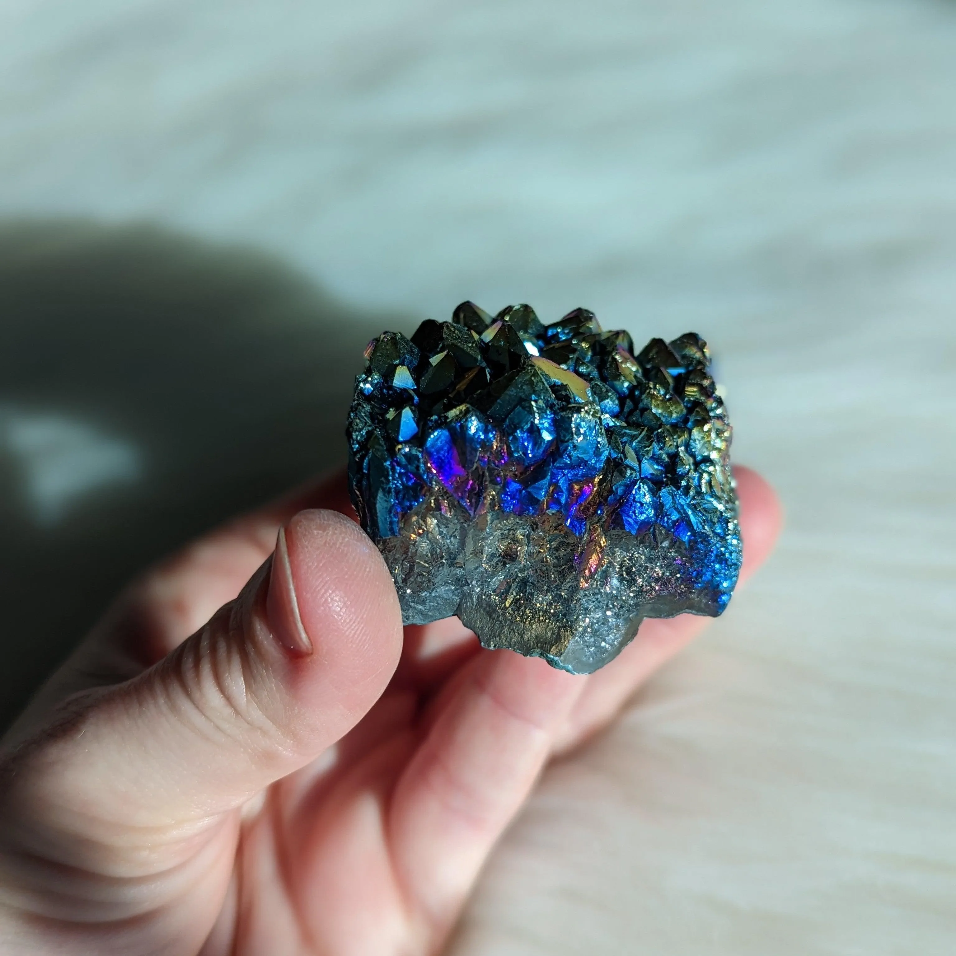 Titanium Rainbow Aura Amethyst Cluster #8~ Vibrant and Energetic