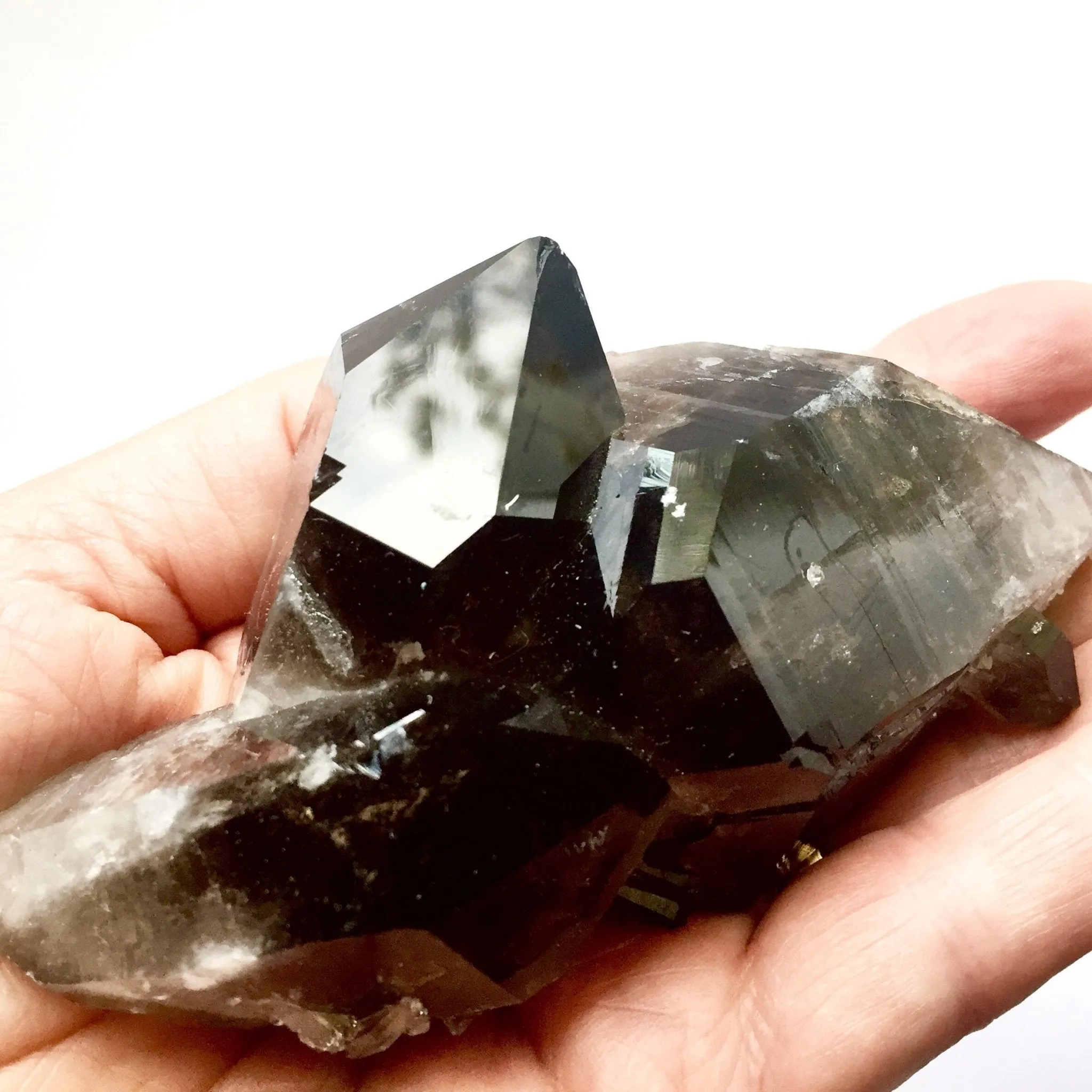 Triple Smoky Quartz Cluster