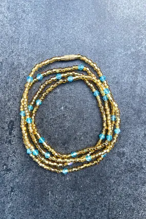 Turquoise Crystal Clasp Waist Beads