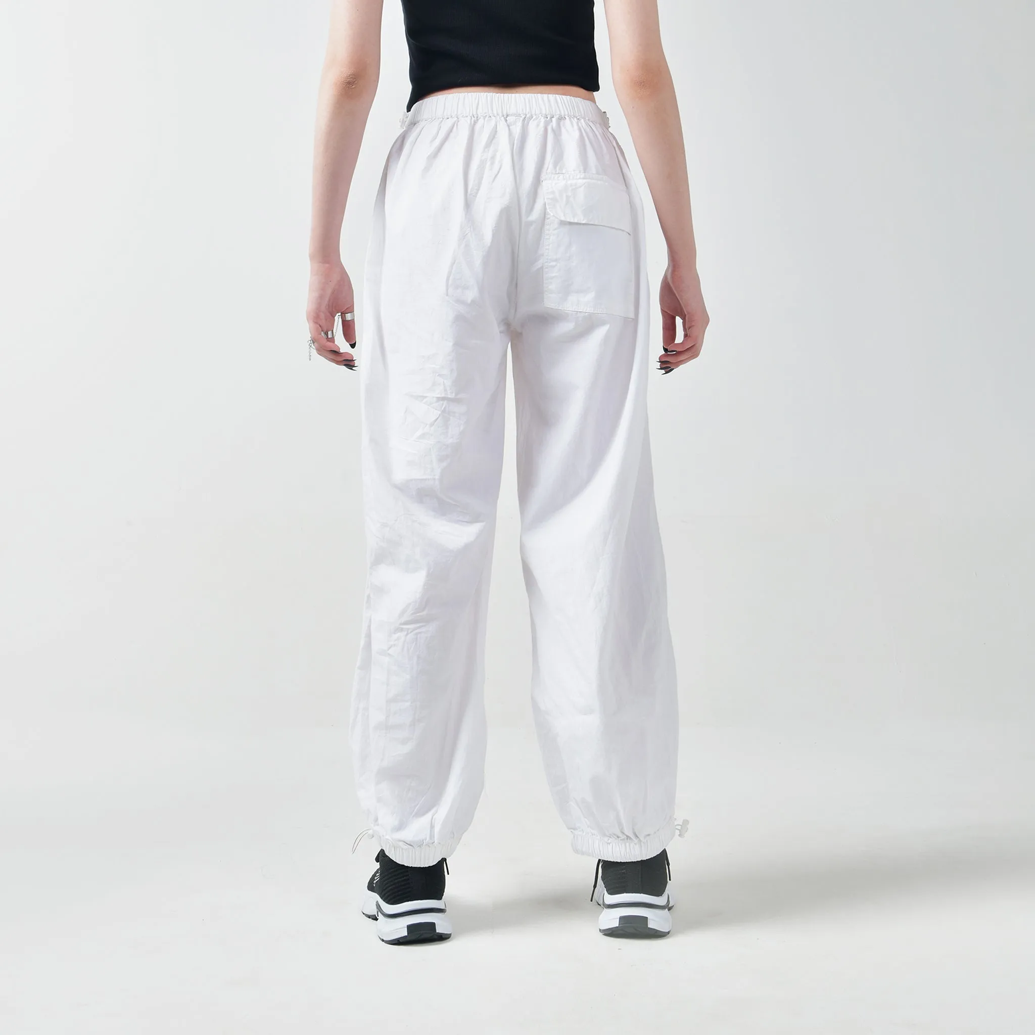 Unisex White Parachute Pants