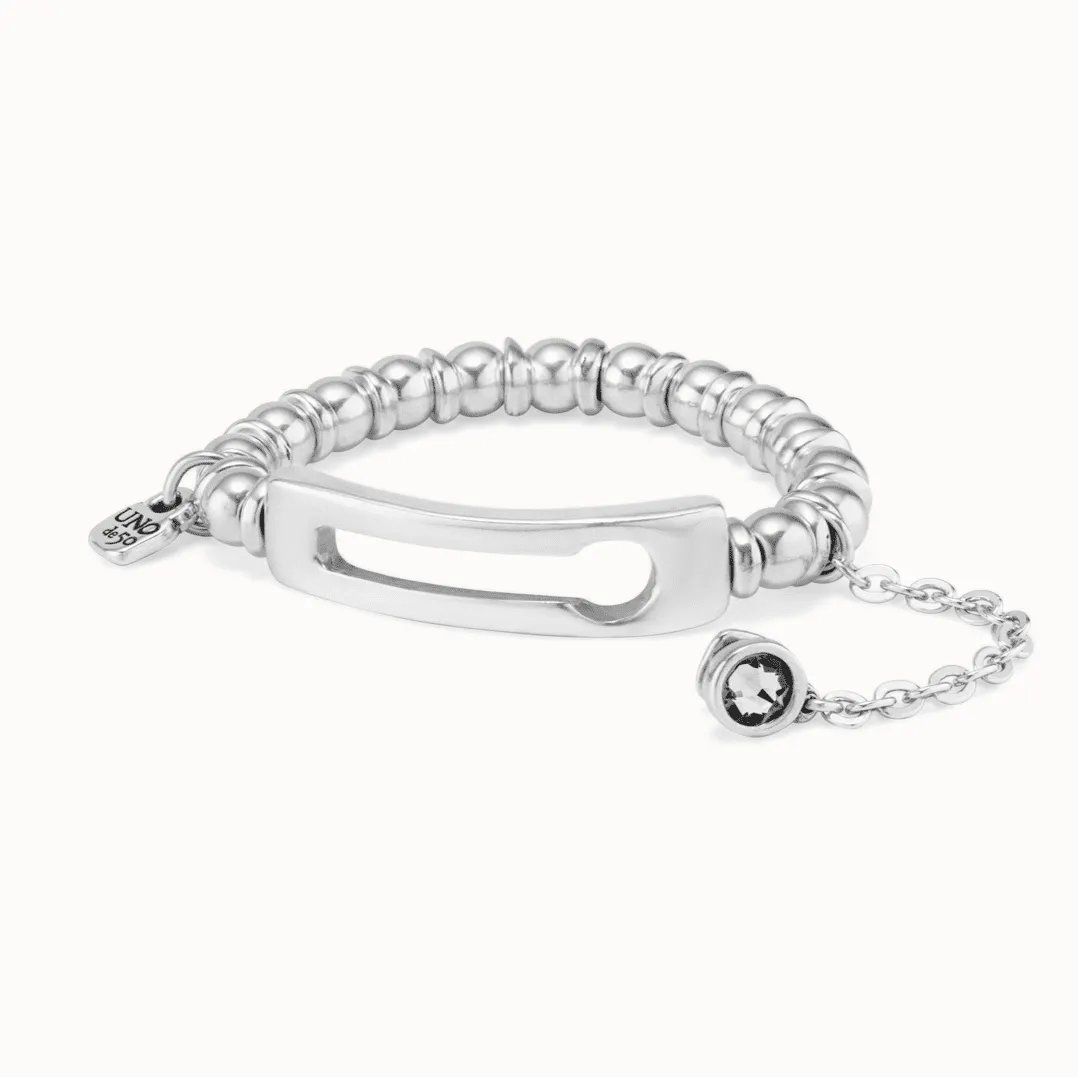 UNOde50 Silver EMPOWER Link Crystal Bracelet