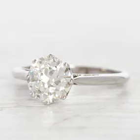 Vintage 1.52 Carat Transitional Cut Diamond Solitaire