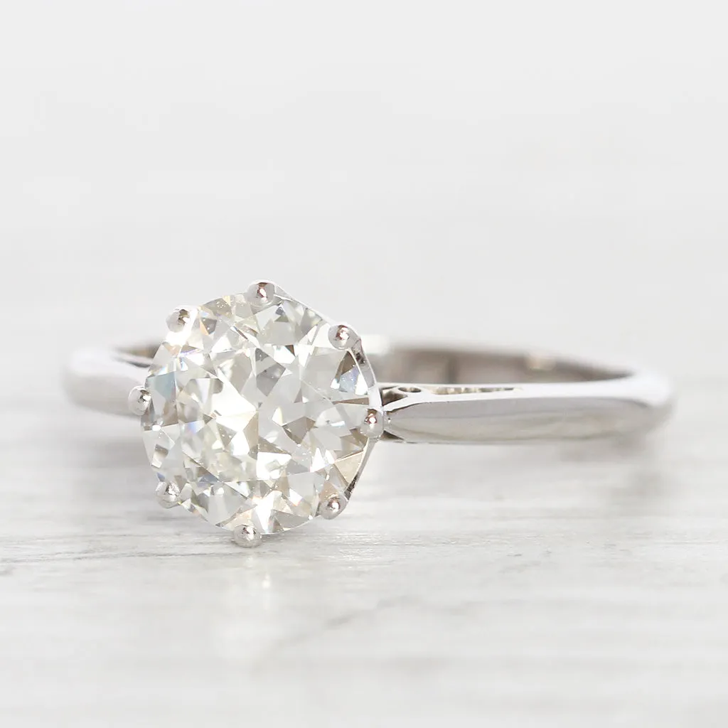 Vintage 1.52 Carat Transitional Cut Diamond Solitaire