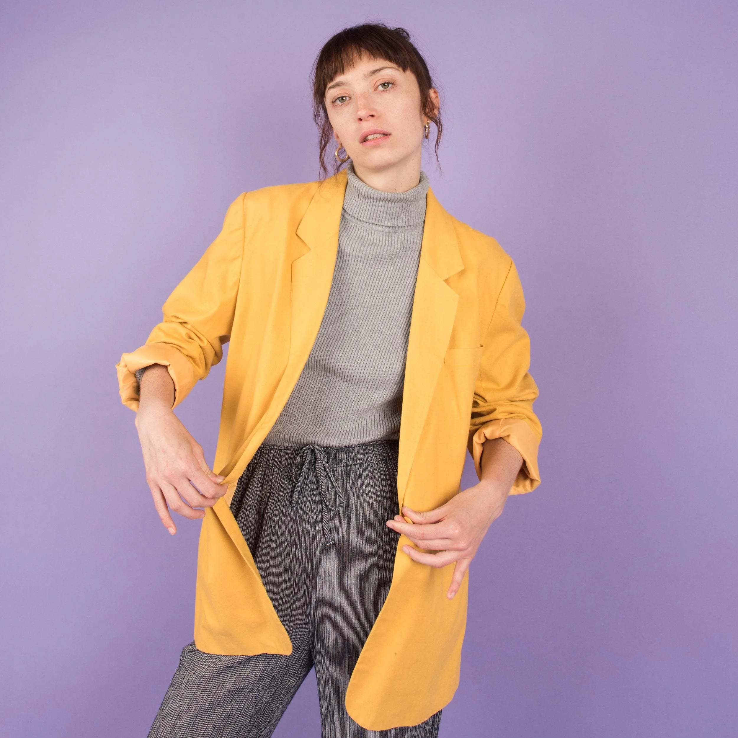 Vintage Canary Oversized Blazer (S/M)