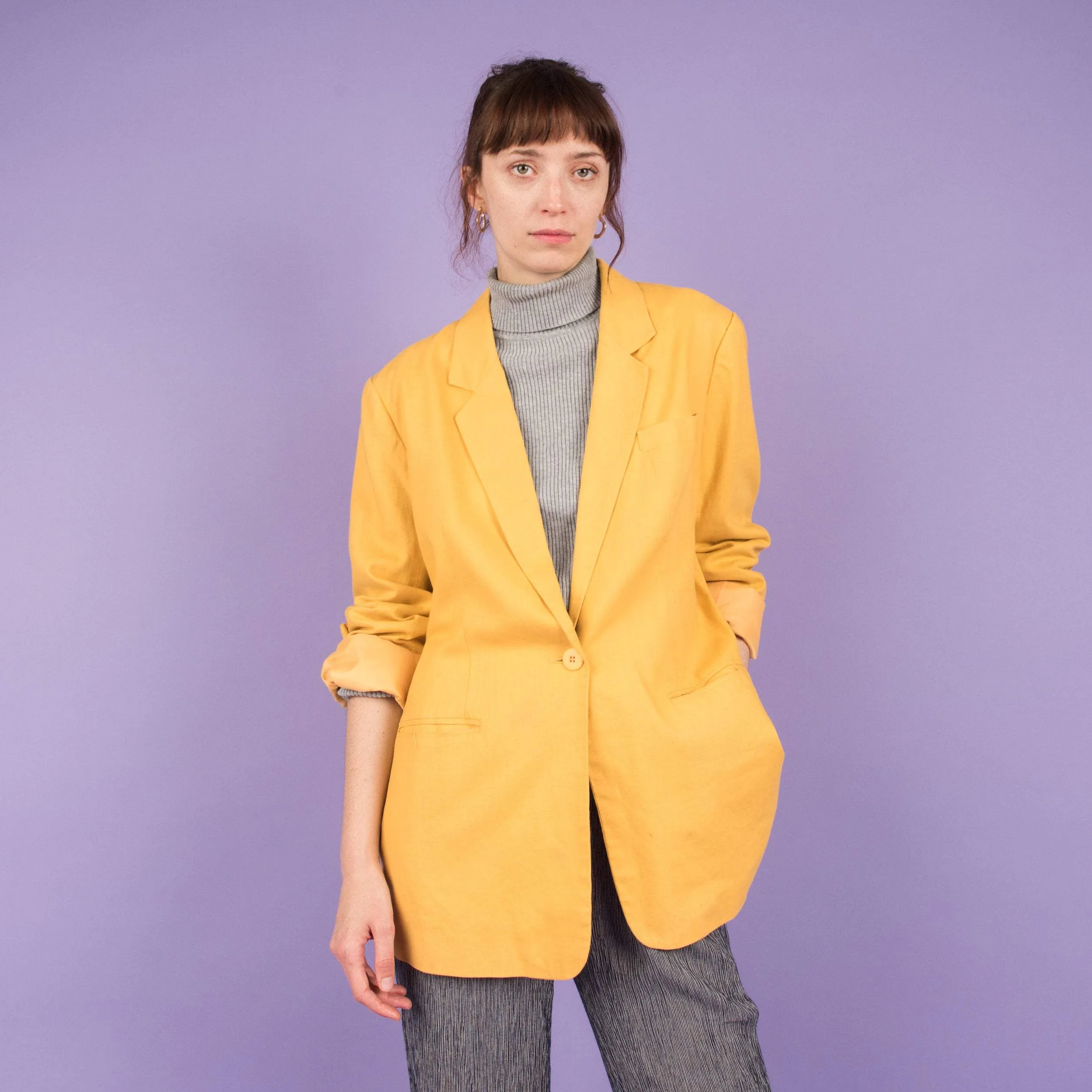 Vintage Canary Oversized Blazer (S/M)